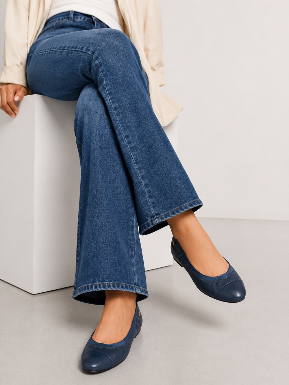 Cole Haan Women's Dark Blue Leather Loafers
